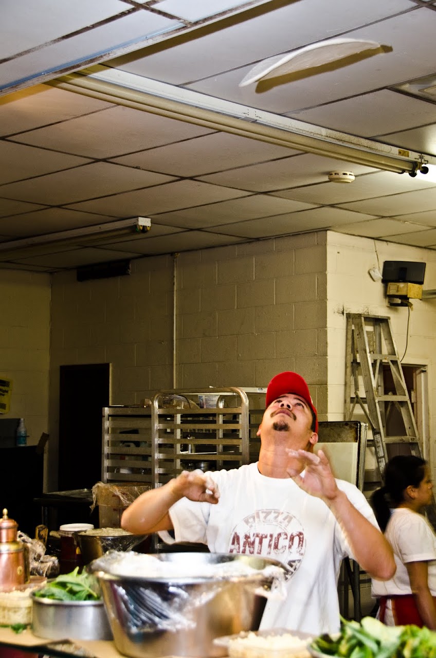 Pizza tossed at Antico Pizza