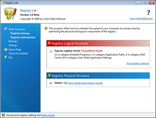 Registry Life Free Windows 7 Registry Cleaner 