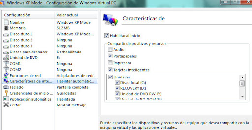 Guia-Manual Habilitar profundidad de color 32 bits en Windows XP MODE - Windows 7 Screenshot%20-%2025_10_2009%20,%2004_05_06%20p.m.
