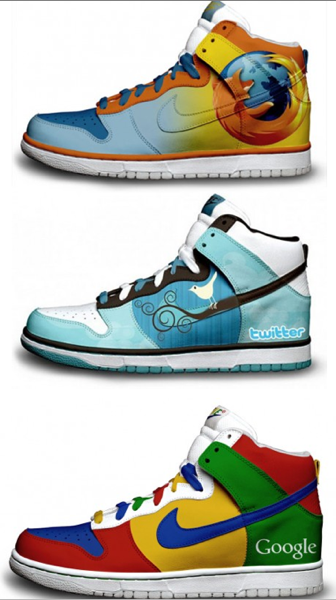 Twitter google firefox nike sneakers