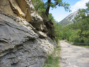 De éénrichtings weg naar de Anisco kloof.