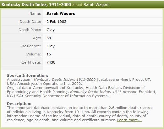 [Kentucky Death Index, 1911-2000 about Sarah Wagers[4].jpg]