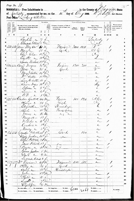 1860 United States Federal Census Record for Magoffin County, Kentucky about Benjamin and Jane Wages
