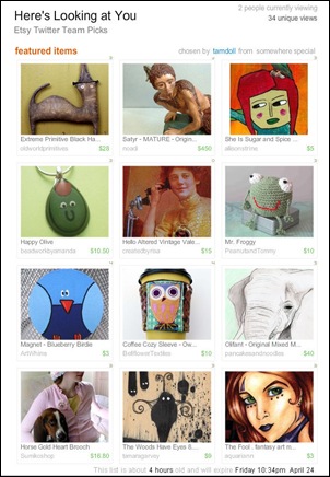 Etsy Twitter Team Treasury