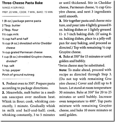 Three-Cheese Pasta Bake