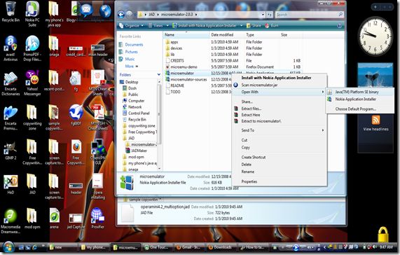 opening a jad file with microemulator