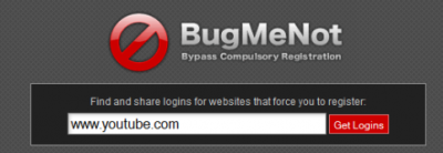 Avoid online registrations With Bug Me Not