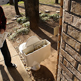 Our old toilet at its retirement party.