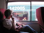 Typical moment on the train as another passes.