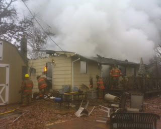 From Sunday. The barn on the left was saved.