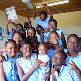  &ndash; Lucy &amp; Ann Marie's schoolmates in Freetown, with Roo…. © 2007 NHA Photos