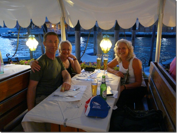 Our last dinner together by the canals of Venice