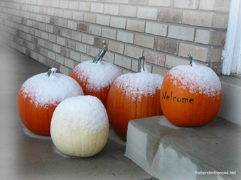 Snow on the pumpkins