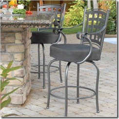 Outdoor Island 26' Custom Back Swivel Stool w_ Arms