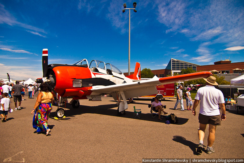 USA Colorado Airshow T-28 Trojan Trainee aircraft Троян Т-28 Американский Самолёт Истребитель Вторая Мировая Война