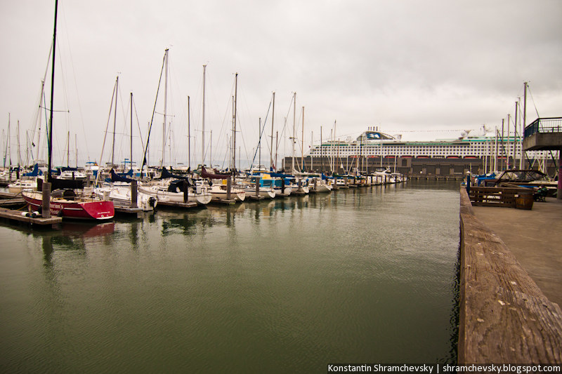 USA California San Francisco Port Pier Ocean Liner Sail Boat США Калифорния Сан Франциско Порт Пирс Парусная Лодка Корабль Океанский Круизный Лайнер