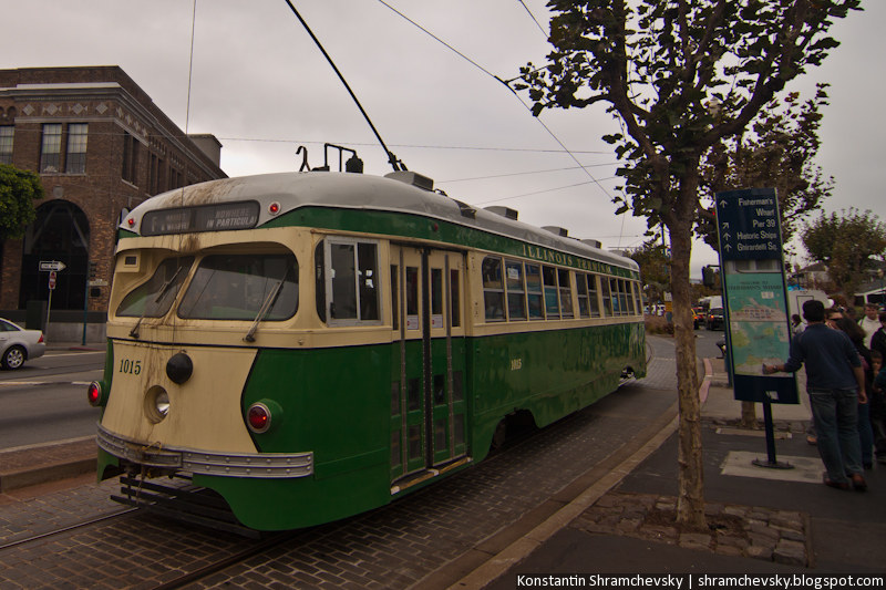 USA California San Francisco Trams США Калифорния Сан Франциско Трамваи