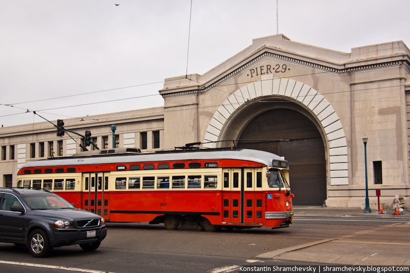 USA California San Francisco Trams США Калифорния Сан Франциско Трамваи