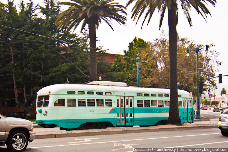 USA California San Francisco Trams США Калифорния Сан Франциско Трамваи