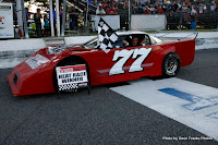 #77 George Wilson with heat race win at Mosport Speedway, July 10, 2010