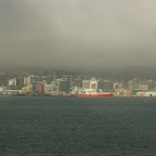 Skyline von Wellington. Schlechtes Wetter. Ab in den Süden, schnell.