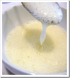 whip the eggs to a froth
