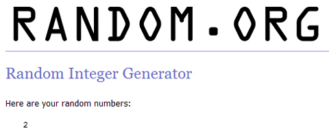 Random winner is number 2