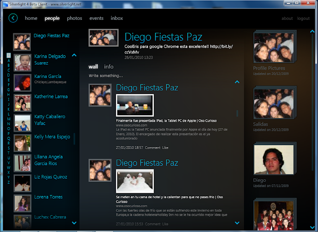 silver7 Facebook en tu escritorio con Silverlight 4 Beta Client