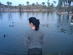 Feeding ducks at the park