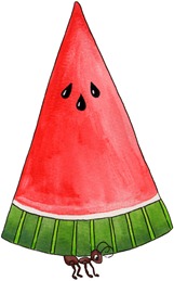 imagem decoupage clipart Ant n Watermelon