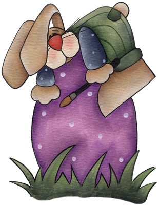 clipart imagem decoupage Painting Bunny01