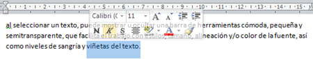 mini barra de herramientas de word mini barra de herramientas de word