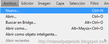 crear archivo nuevo en Photoshop