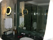 The bathroom at the hotel