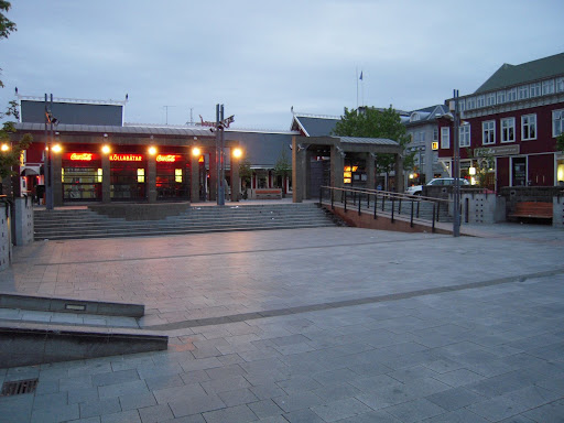 Reykjavík's city center, the main square circa 3:30 AM, looking northeast