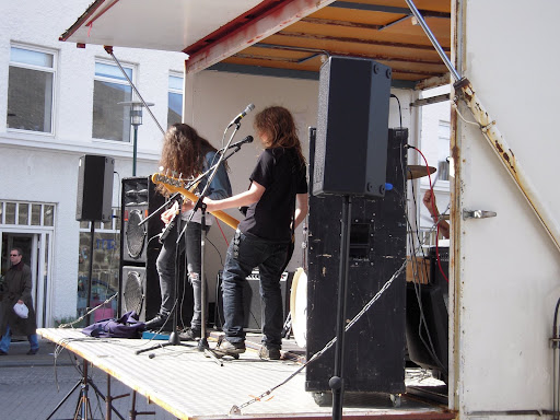 An Icelandic metal band, playing on some random street corner.
