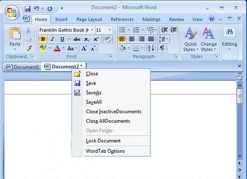 OfficeTab working