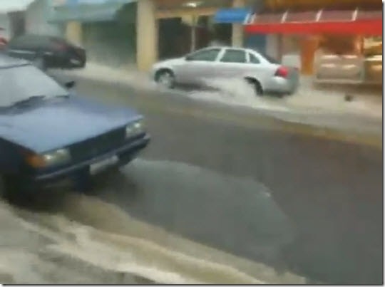 brazil rainfall makes good waterslide