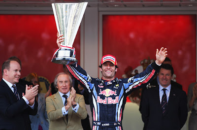 Mark Webber on the Monaco podium