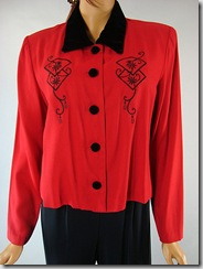Red & Black Vintage 80s 2 pc outfit 9