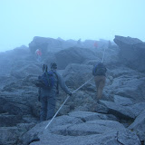 Hikers coming down from the summit