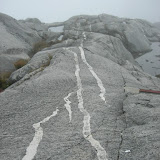 Interesting white stripes in the rock