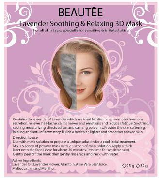 beautee 3d powder mask lavender