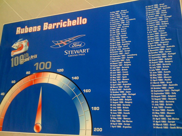 Рубенс Баррикелло 100 Гран-при Stewart