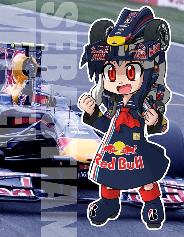 Себастьян Феттель Red Bull anime girl