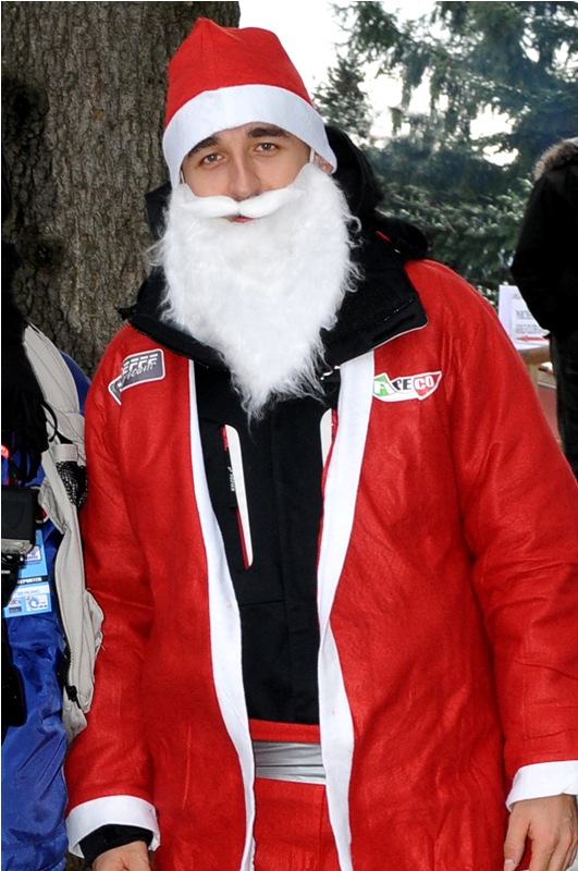 Роберт Кубица в костюме Деда Мороза