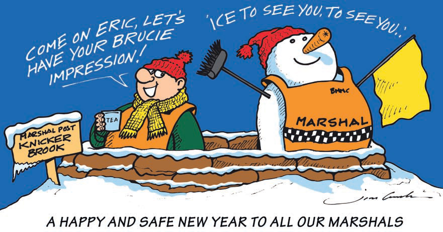 новогодний комикс Jim Bamber про безопасность маршалов