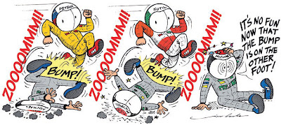 Виталий Петров и Адриан Сутиль обижают Михаэля Шумахера на Гран-при Турции 2011 комикс Jim Bamber