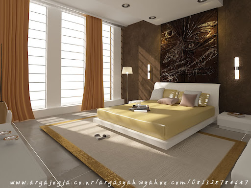  Desain Interior Kamar Tidur Utama Pada Ruangan 5,5 x 4,5 m  
