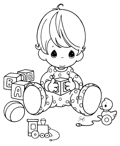 Baby precious moments coloring pages